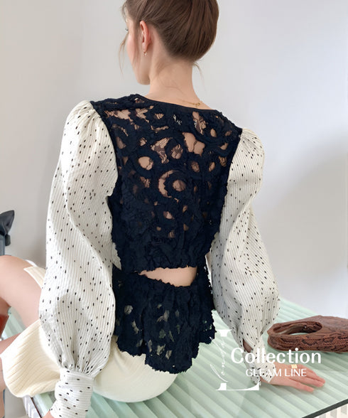 Contrast Peplum Top